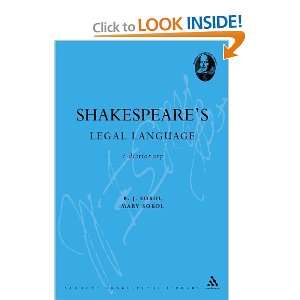  Shakespeares Legal Language A Dictionary (Student Shakespeare 