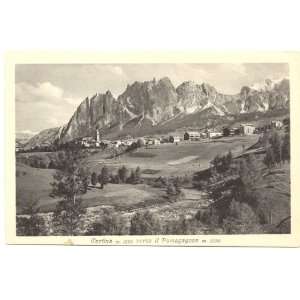   Postcard Panoramic View of Cortina dAmpezzo Italy 