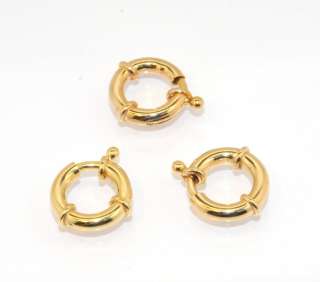 LARGE Technibond Senora Spring Ring Clasp 14K Yellow Gold Clad Silver 