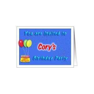  Corys Birthday, Invitation to the Party Card Toys 