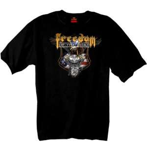 Hot Leathers Black XX Large Freedom Of The Road Eagle Double Sided T 