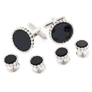 JJ Weston fluted edge onyx formal set with presentation box. Made in 