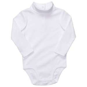   Long Sleeve Cotton Knit Turtleneck Bodysuit White (6 Months) Baby