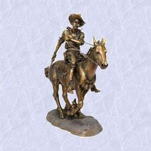  Wild Western Cowboy sculpture on horse statue new XL 