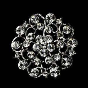  Silver Crystal Bridal Brooch Pin Hair Clip Jewelry