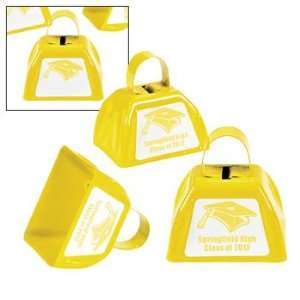  Personalized Yellow Graduation Cowbells   Novelty Toys 