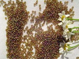15/0 Toho Glass Seed Beads 36 Gold Lustered Dark Topaz 14 grams #459 