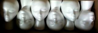   Foam Mannequin Heads Female Head White Halloween Form Display  