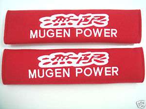 RED Mugen Power Seat Belt Pad Del Sol Prelude S2000 CRX  