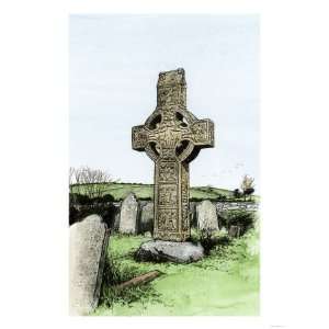  Sun Wheel Cross in a Cemetery at Monasterboice, Ireland 
