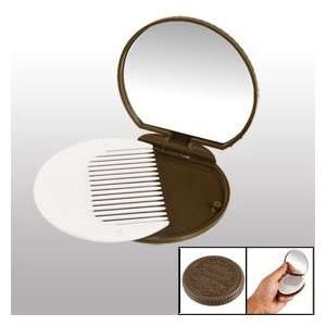  Cream Filled Chocolate Design Round Make Up Mirror Comb 