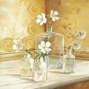 White flowers & Bottles II by Karin Valk 28x28  Kitchen 