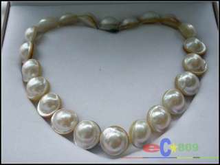 NATUREL HUGE 20MM WHITE SOUTH SEA MABE PEARL NECKLACE  