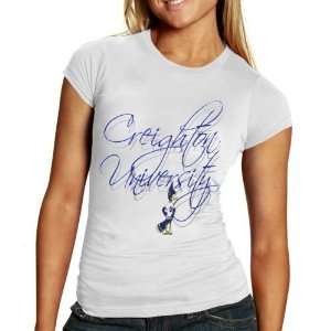 Creighton Bluejays Ladies White Script T shirt