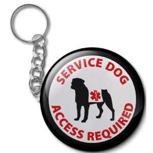 BLACK SERVICE DOG ACCESS REQUIRED Medical Alert 2.25 Button Style Key 