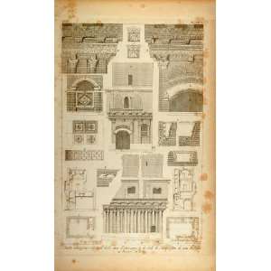  1845 Engraving Architecture House Cola di Rienzo Pilate 