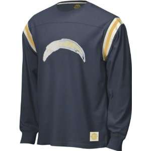 San Diego Chargers Retro Sport Long Sleeve Logo Applique Jersey Crew 