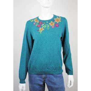  NEW ALFRED DUNNER WOMENS CREW NECK BLUE SWEATER PM Beauty