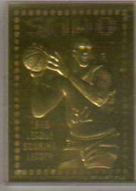 1995 SHAQUILLE ONEAL CLASSIC 23kt GOLD SCULPTURED CARD  