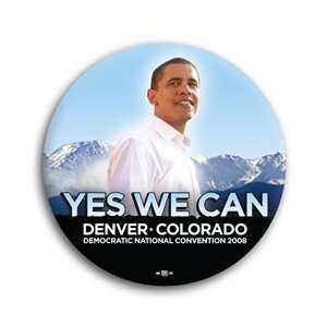  Yes We Can Obama Convention Photo Button   2 1/4 