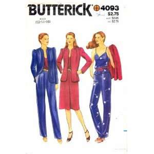  Butterick 4093 Sewing Pattern Jacket Camisole Skirt Pants 