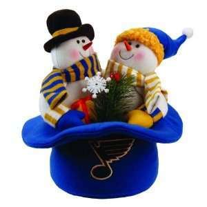 12 NHL St. Louis Blues Snowmen Top Hat Table Christmas Decoration 