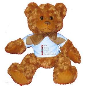  HUG MY AMERICAN WATER SPANIEL CHECKLIST Plush Teddy Bear 