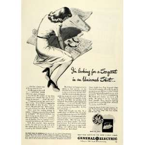  1944 Ad General Electric Co. Electric Iron Appliances 