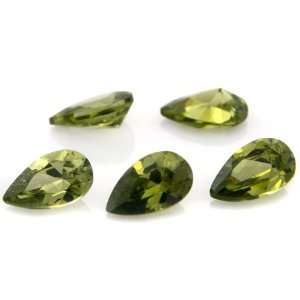   cut 6*8mm 10pcs Olive Green Cubic Zirconia Loose CZ Stone Lot Jewelry