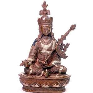   Rinpoche   Copper Lost Wax Sculpture with Silver Inlay
