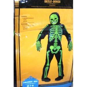  Skele Bones Childs Skeleton Costume Green Bones Size 