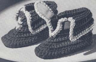 Vintage Crochet PATTERN Child Bootie Boot Slippers 6 10  