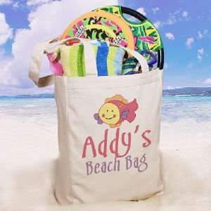  Splish Splash Personalized Canvas Beach Tote Bag 
