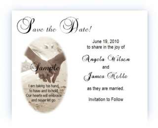   Personalized Custom Beach Wedding Bridal Save The Date Cards  