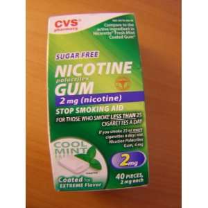  CVS Nicotine Polacrilex Nicotine Gum Cool Mint 2mg. 40 