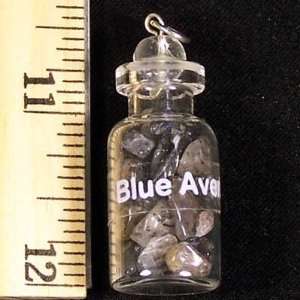  Blue Aventurine Crystals in a Bottle w/ring   1pc 