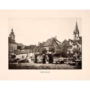  1908 Halftone Print Nagyszeben Cityscape Romania Sibiu 