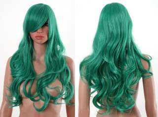 BLEACH Neliel Long Cosplay Wig Deep Green Curls Y9 80cm  