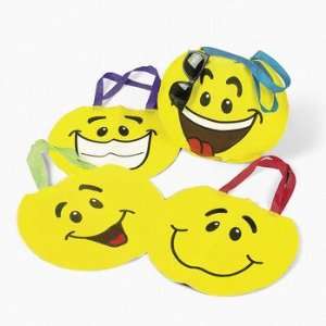  Lot of 12 Yellow Smile Face Tote Party Favors Loot Bags 