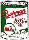 CUSHMAN MOTOR SCOOTER OIL VINYL STICKER (A1122) 6 INCH