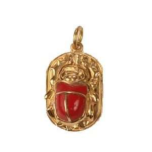   Jewelry Pendants   Scarab with Coral Stone Egypt7000 Jewelry
