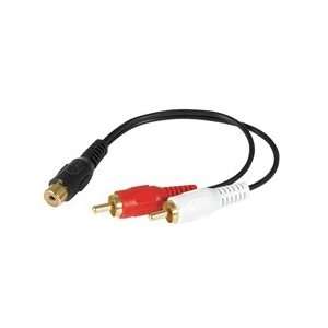   Cable 1 Rca Female To 2 Rca Males Flexible Pvc Jacket Electronics