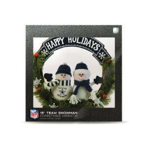   NFL Wreath with 2 Plush Snowmen Team Miami Dolphins