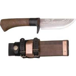  Kanetsune Knives 214 Sazanami Damascus Fixed Blade Knife 