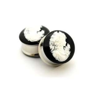  Embedded Cameo Resin Plugs   9/16 Inch   14mm   Sold As a 
