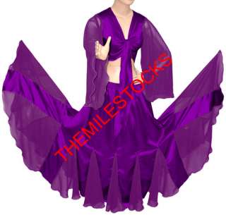 TMS RED/BLACK Designer Skirt Top Belly Dance Costume NW  