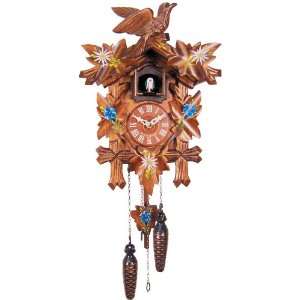  German Black Forest Cuckoo Clock   With Blue Flowers