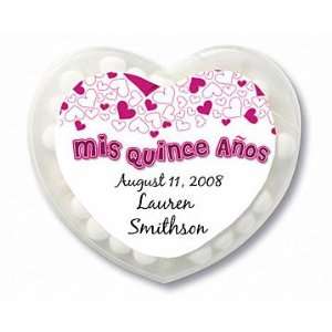 Wedding Favors Mis Quince Anos Heart Design Personalized Heart Shaped 