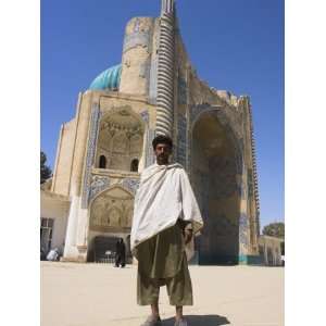 Man Standing in Front of Shrine of Khwaja Abu Nasr Parsa, Built in 