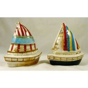   Nautical Sailing Sail Boats Salt & Pepper Shaker Set